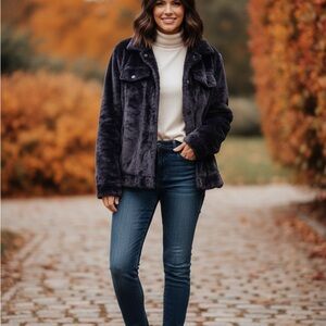 Belle by Kim Gravel Deep Purple Teddy Jacket